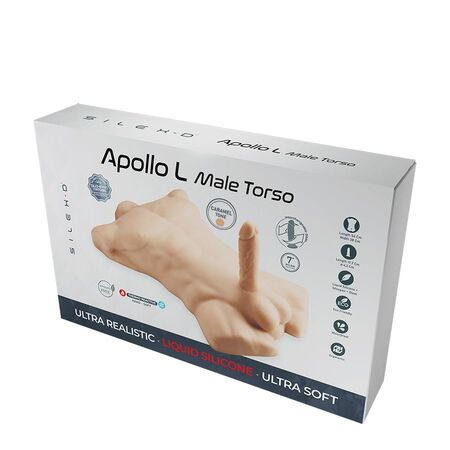 Карамельный мужской торс с фаллоимитатором SILEXD Apollo L 7 